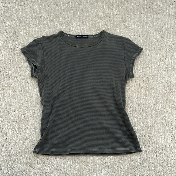 Brandy Melville Tops - Brandy Melville gray striped baby tee
